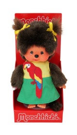 Monchhichi Plüschfigur Mädchen Papagei