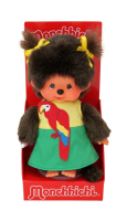 Monchhichi Plüschfigur Mädchen Papagei