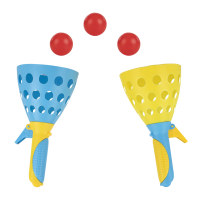 Idena Fangballspiel XXL 2er Set mit 3 Bällen mehrfarbig 5 Teile