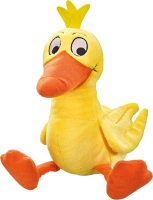 Plüschente in Gelb mit orangenen Schwimmring und...