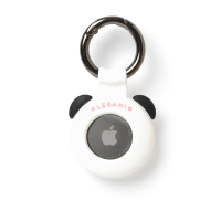 Schicker Schlüsselanhänger aus Leder mit silbernem Ring für Apple AirTag.