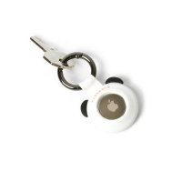 Schicker Schlüsselanhänger aus Leder mit silbernem Ring für Apple AirTag.