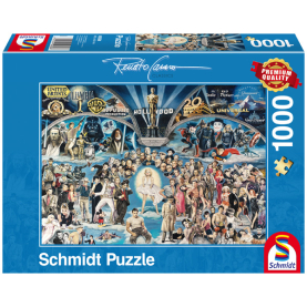 Buntes Puzzle mit Hollywood-Motiv aus 1000 Teilen.