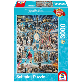 Puzzle Hollywood mit 3000 Teilen, detailreiche Motive aus der Welt der Stars und Sternchen.