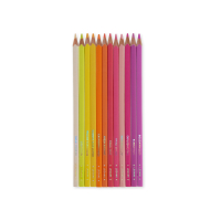 Set aus 12 buntstiften in verschiedenen Farben mit...