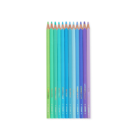 Bunststift-Set mit 12 verschiedenen Farben und Motto Live Colorfully.