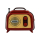 Tragbares Mini-Radio in blau mit Vintage-Design und analogem Tuner.