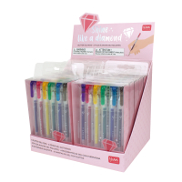 6er Set glitzernder Mini-Gelstifte in verschiedenen Farben mit funkelndem Effekt.