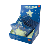 Selbstklebende Leuchtsterne Super Stars in verschiedenen Farben für eine stimmungsvolle Beleuchtung im Kinderzimmer.