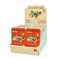 Buntes Set aus Glasmurmeln in verschiedenen Farben für stundenlangen Spielspaß.