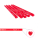 Roter Bleistift in Herzform mit dem Aufdruck Love at first write.