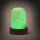Kleine Himalaya Salzlampe aus Kristallsalz mit warmem, beruhigendem Licht und Holzsockel.