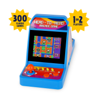 Kleines Arcade-Videospiel für zwei Spieler mit buntem Display und kompaktem Design.