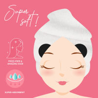 Legami Turban Handtuch für die Haare in Rosa mit...