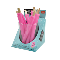 Pastellfarbener Gelstift von Legami mit Aufschrift Hello Summer und durchsichtigem Gehäuse.