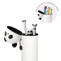Legami 2-in-1 Federmäppchen aus Silikon mit Kawaii Panda-Motiv und praktischem Reißverschluss.