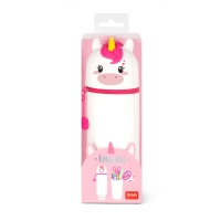 2-in-1-Federmäppchen aus Silikon - Kawaii Unicorn