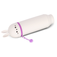 2-in-1 Federmäppchen aus Silikon mit Kawaii Bunny Motiv.