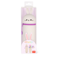 2-in-1-Federmäppchen aus Silikon - Kawaii Bunny