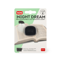 Kleines LED Leselicht in Blau mit flexiblem Arm und praktischer Klammer.