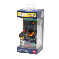 Kleiner Legami Mini-Arcade Videospielautomat mit Arcade-Zone-Grafikdesign.