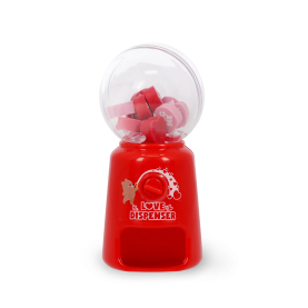 Mini Radiergummispender in Herzform mit dem Aufdruck Love Dispenser in verschiedenen Farben.