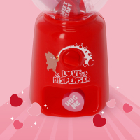 Mini Radiergummispender in Herzform mit dem Aufdruck Love Dispenser in verschiedenen Farben.