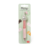 Pinkfarbener Druckbleistift mit süßem Katzenmotiv und ergonomischem Griff.