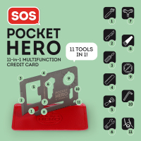 Legami Multifunktionswerkzeug Karte 11in1 SOS Pocket Hero...