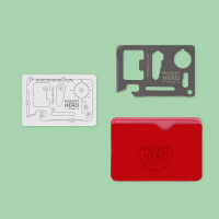 Legami Multifunktionswerkzeug Karte 11in1 SOS Pocket Hero Stahl
