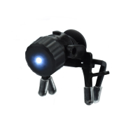 Silbernes LED-Licht für Brillen, leicht und tragbar, ideal für den nächtlichen Gebrauch.