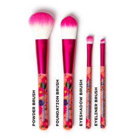 Set mit 4 Schminkpinseln in roségoldener Ausführung, ideal für ein makelloses Make-up.