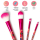 Set mit 4 Schminkpinseln in roségoldener Ausführung, ideal für ein makelloses Make-up.