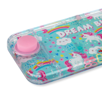 Blaues Mini-Wasserspiel mit lustigen Motiven und...