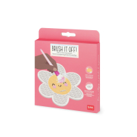 Pinkes Reinigungspad für Make-up Pinsel mit Noppenstruktur und praktischer Handgelenkschlaufe.