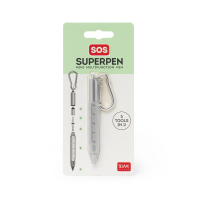 Kleiner Multifunktionsstift SOS Superpen von Legami in modernem Design mit verschiedenen Funktionen.
