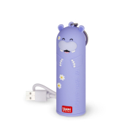 Gelbe Powerbank mit My Super Power Design und 10.000 mAh Kapazität.