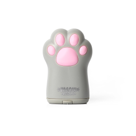 Pinkfarbener Anspitzer mit Katzenohren und Auffangbehälter von Legami.
