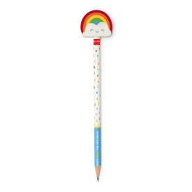 Gelber Bleistift mit Radiergummi und Legami-Logo.