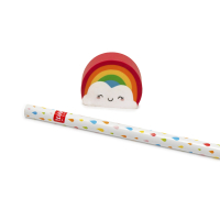 Gelber Bleistift mit Radiergummi und Legami-Logo.
