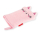 Pinkfarbener Abschminkhandschuh aus Mikrofaser für sanfte und gründliche Make-up-Entfernung.