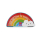 Regenbogenförmiges Klebebandabroller in Pastellfarben.