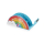 Regenbogenförmiges Klebebandabroller in Pastellfarben.