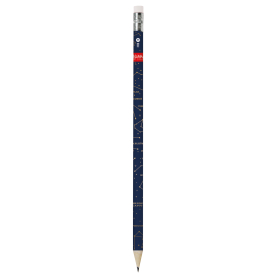 Nachhaltiger Bleistift aus Recyclingpapier mit originellem Zeitungsmuster.