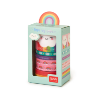 Set aus fünf bunten Papier-Klebebändern mit...