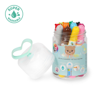 Legami-Set mit 12 Filzstiften Teddy Friends in verschiedenen Farben, ideal für kreative Projekte und Malereien.