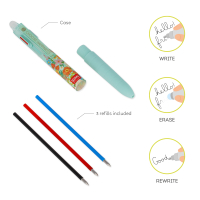 Löschbarer Gelstift in 3 Farben mit prickelnden Pastelltönen.