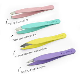 Set mit 4 Mini-Pinzetten in verschiedenen Farben mit präziser Spitze und rutschfestem Griff.