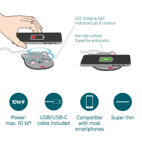 Kabellose Ladestation für Smartphone in Weiß...