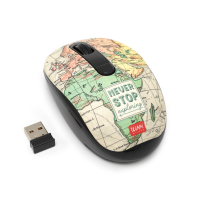 Weiße kabellose Maus mit USB-Empfänger und...
